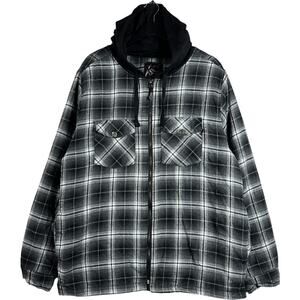 Plaid Hooded Workwear Jacket